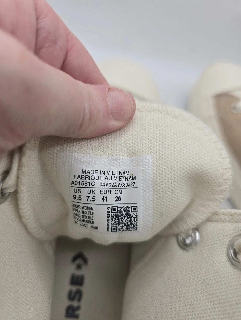 Converse Chuck 2 Tone Beige Platform High Top Canvas Skater Sneakers. Ladies 9.5 - Picture 15 of 15
